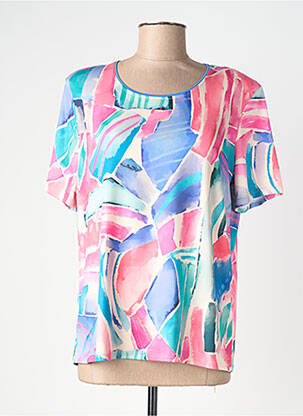 T-shirt imprimé fantaisie manches courtes bleu GENUINE femme