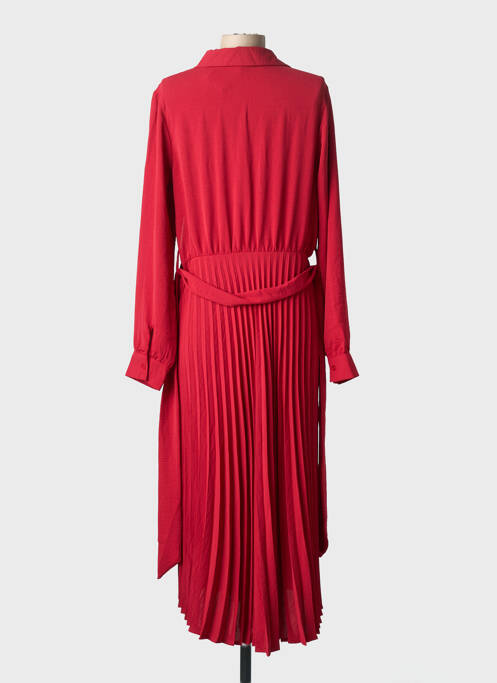 Robe longue tissage crêpe manches longues rouge TIFFOSI femme