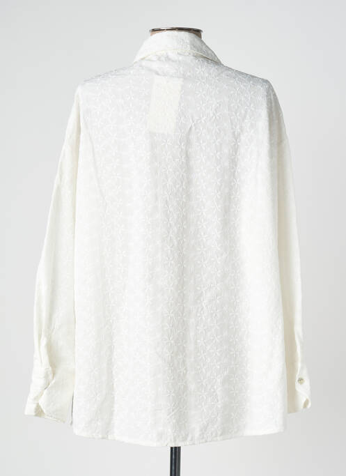 Chemisier coupe droite manches longues blanc FENOMEN femme