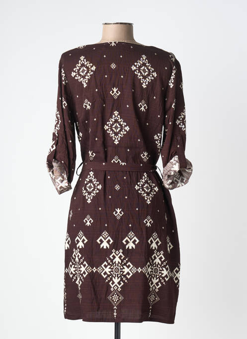 Robe courte manches longues manches longues marron MAELLE femme