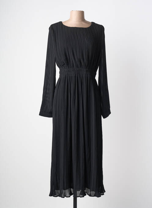 Robe longue manches longues manches longues noir SWEEWË femme