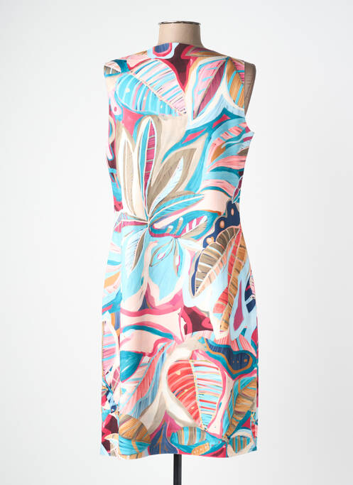 Robe mi-longue imprimé fantaisie sans manche bleu FRANCE RIVOIRE femme