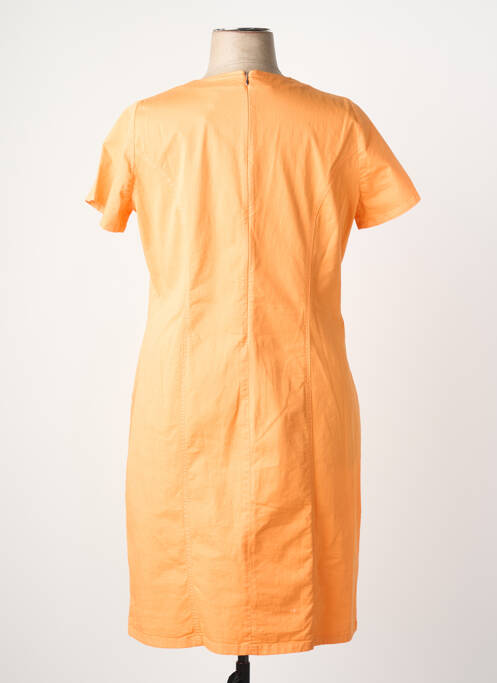 Robe mi-longue fermeture zippée au dos manches courtes orange MERI & ESCA femme