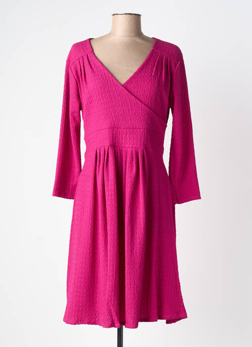 Robe mi-longue manches longues manches longues rose JOY'S PARIS femme