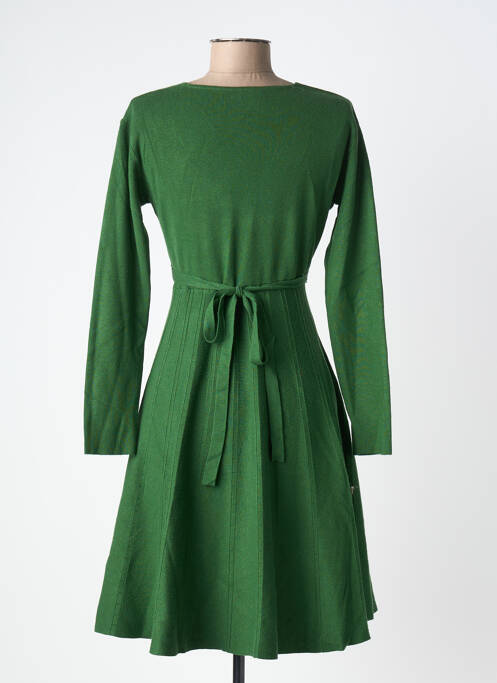 Robe mi-longue manches longues manches longues vert BL femme