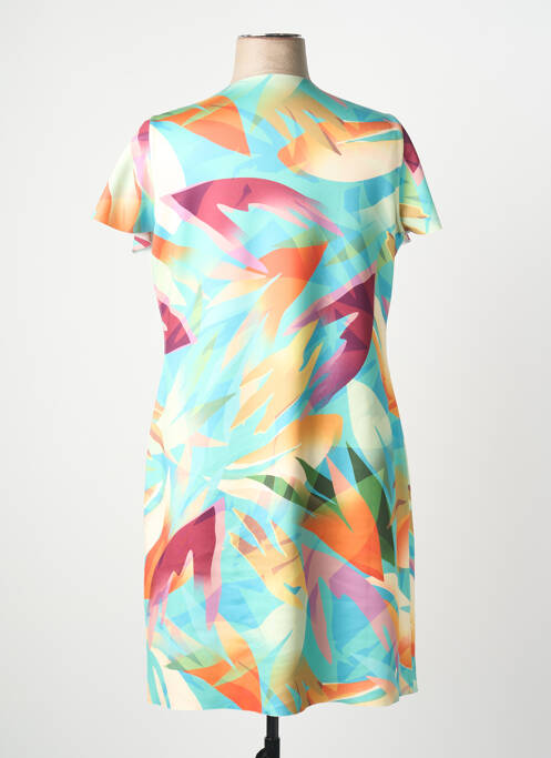 Robe mi-longue imprimé fantaisie manches courtes vert FRANCE RIVOIRE femme