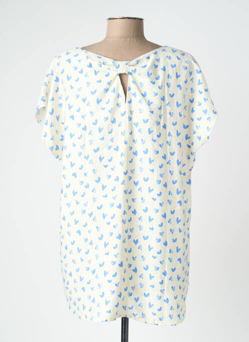 Top imprimé fantaisie manches courtes blanc CHRISTY femme