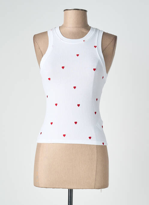 Top coupe cintrée sans manche blanc TIFFOSI femme