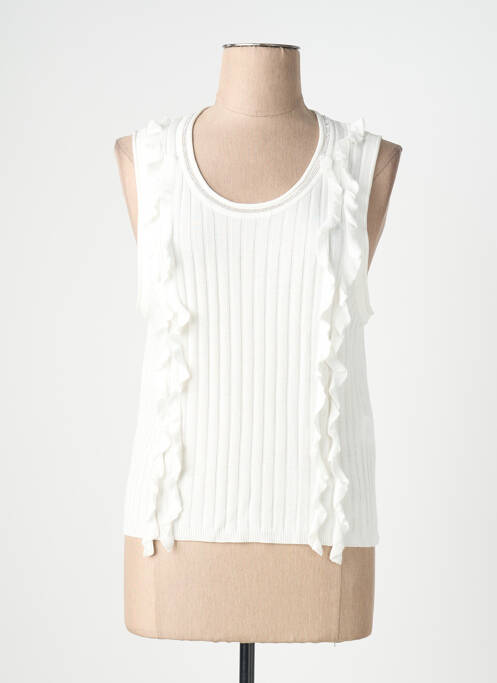 Top coupe cintrée sans manche blanc TIFFOSI femme