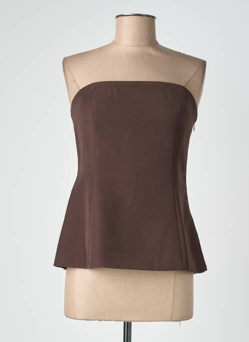 Top stretch sans manche marron DROLE DE COPINE femme