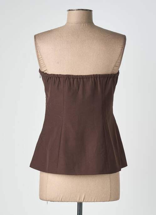 Top stretch sans manche marron DROLE DE COPINE femme