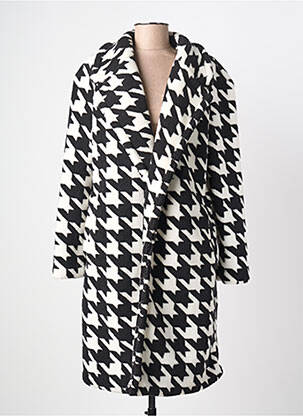 Manteau long coupe droite sans capuche noir F & P femme