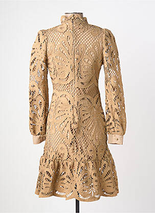 Robe mi-longue manches longues manches longues marron BHATTI femme