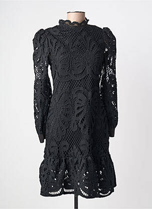 Robe mi-longue manches longues manches longues noir BHATTI femme