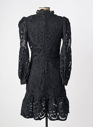 Robe mi-longue manches longues manches longues noir BHATTI femme