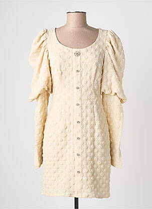 Robe courte fermeture zippée au dos manches longues beige JUS DE POM femme