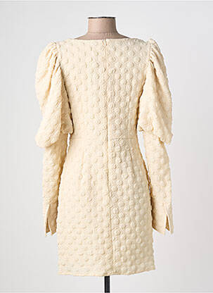 Robe courte fermeture zippée au dos manches longues beige JUS DE POM femme