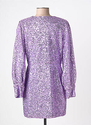 Robe courte manches longues manches longues violet MARYLEY femme