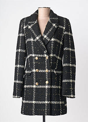 Manteau court fermeture boutonnée sur le devant sans capuche noir ATTENTIF femme