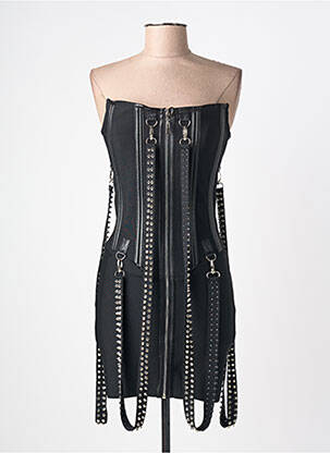 Robe courte sans manche sans manche noir F & P femme