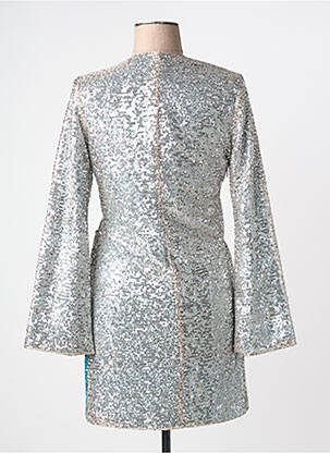 Robe courte manches longues manches longues argent MARYLEY femme