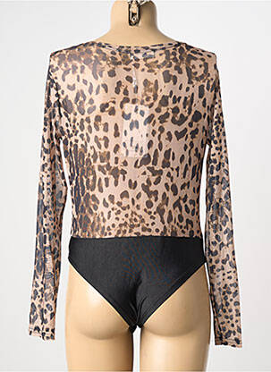 Body coupe cintrée manches longues marron MAY BY SHINING STAR femme