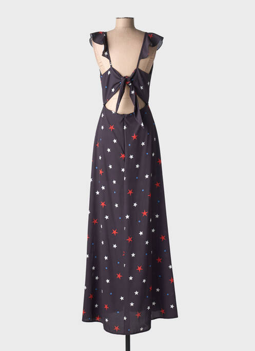 Robe longue imprimé fantaisie manches courtes noir LONDON LOOK femme