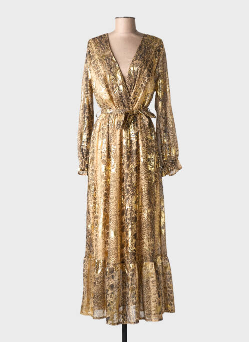 Robe longue manches longues manches longues marron JUS DE POM femme