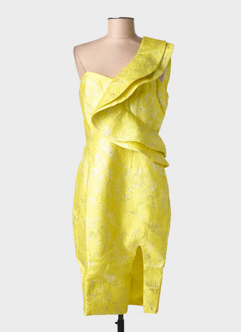 Robe mi-longue imprimé fantaisie sans manche jaune F & P femme