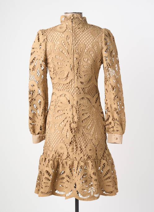 Robe mi-longue manches longues manches longues marron BHATTI femme