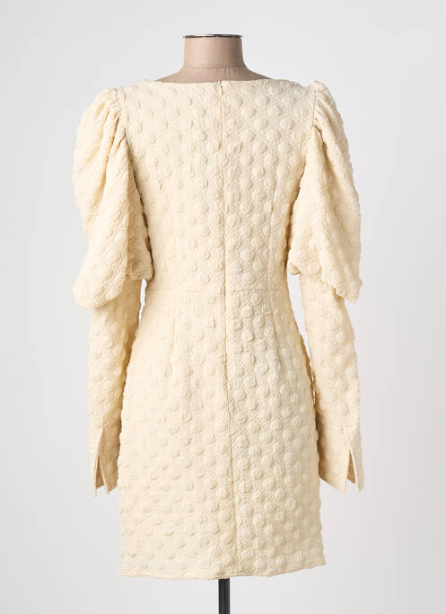 Robe courte fermeture zippée au dos manches longues beige JUS DE POM femme