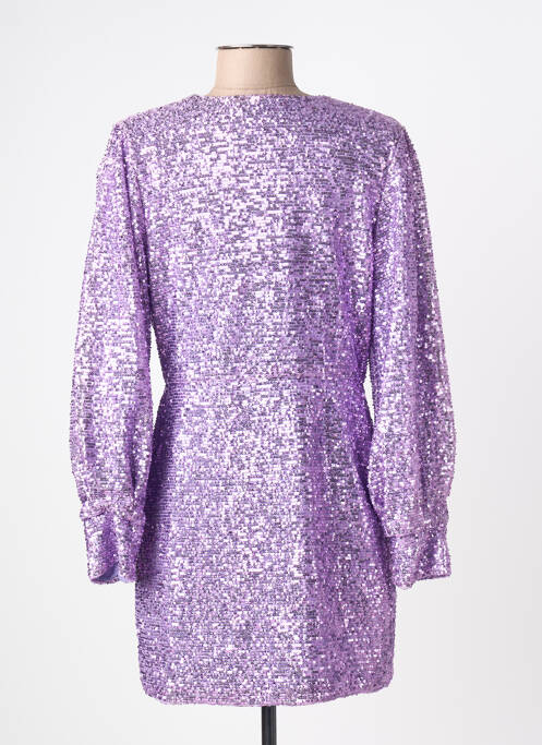 Robe courte manches longues manches longues violet MARYLEY femme