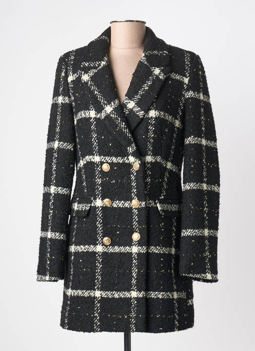 Manteau court fermeture boutonnée sur le devant sans capuche noir ATTENTIF femme