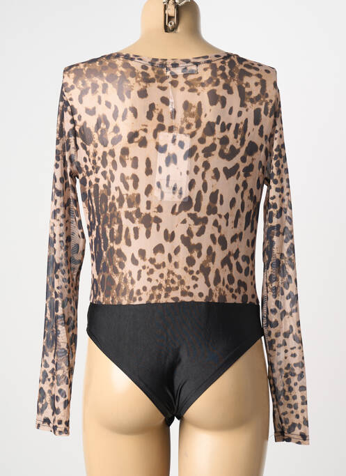 Body coupe cintrée manches longues marron MAY BY SHINING STAR femme