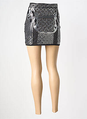 Jupe courte taille élastique argent REALTY femme