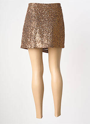 Jupe courte fermeture zip latéral marron MARYLEY femme