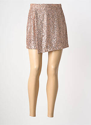 Jupe courte fermeture zip latéral beige MARYLEY femme