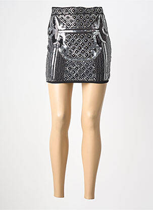 Jupe courte taille élastique argent REALTY femme