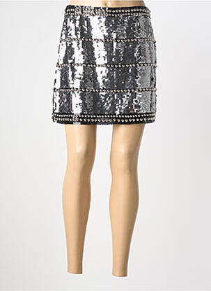 Jupe courte taille élastique argent REALTY femme