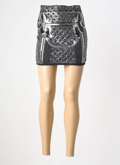 Jupe courte taille élastique argent REALTY femme
