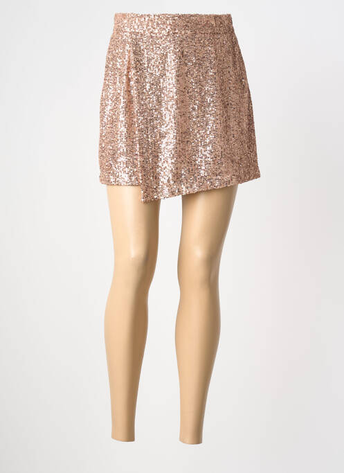 Jupe courte fermeture zip latéral beige MARYLEY femme