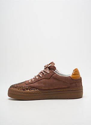 Baskets tissage tissage pailleté talon plat jusqu'à 3cm marron CHICMUSE femme
