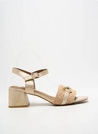 Sandales/nu pieds tissage satiné talon de 4 à 6cm or CHATTAWAK femme