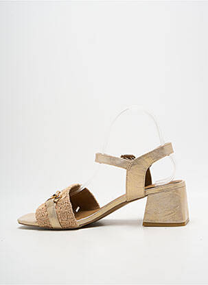 Sandales/nu pieds tissage satiné talon de 4 à 6cm or CHATTAWAK femme