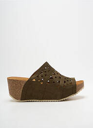 Mules/sabots talon compensé talon de 7 à 9cm vert CHATTAWAK femme