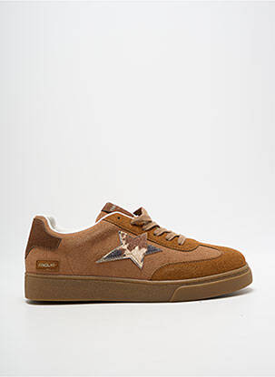 Baskets bout rond talon plat jusqu'à 3cm marron FINDLAY femme