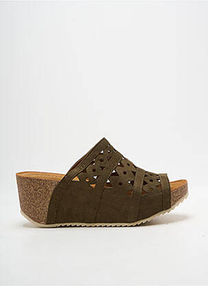 Mules/sabots talon compensé talon de 7 à 9cm vert CHATTAWAK femme