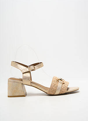 Sandales/nu pieds tissage satiné talon de 4 à 6cm or CHATTAWAK femme