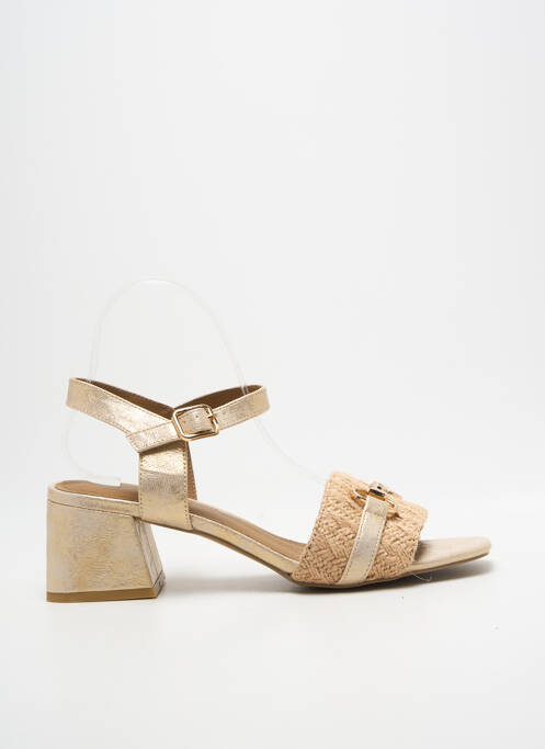 Sandales/nu pieds tissage satiné talon de 4 à 6cm or CHATTAWAK femme