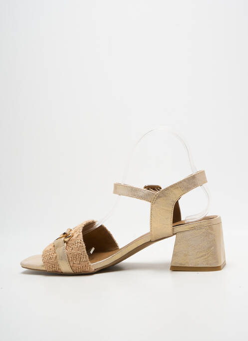 Sandales/nu pieds tissage satiné talon de 4 à 6cm or CHATTAWAK femme